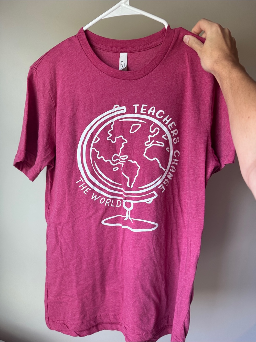 Teachers Change The World Pink Graphic Tee